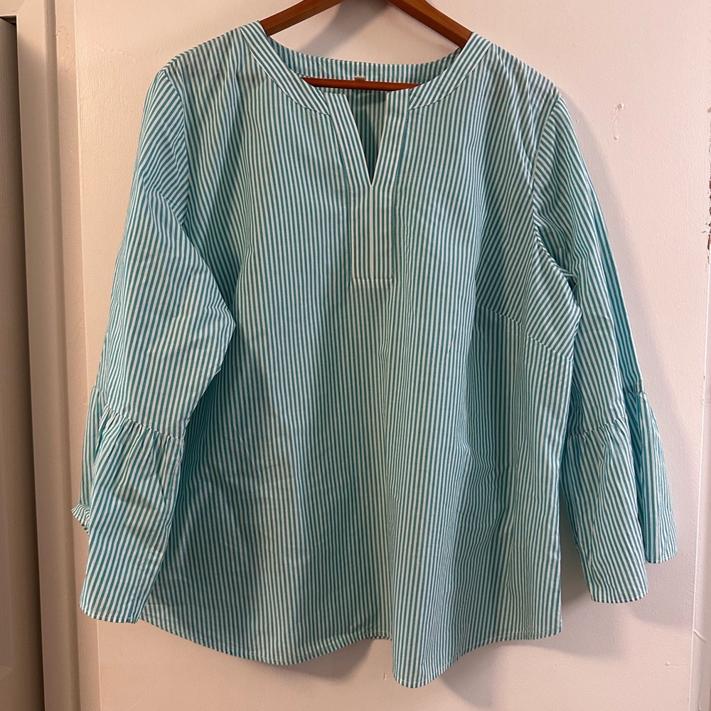 Striped Blue and White Blouse